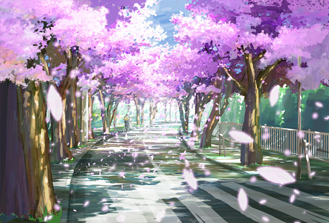 「自転車ぶらり旅_桜散る常盤台さくら通り...