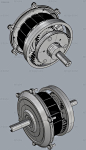 马达齿轮磁线圈铜线圈犀牛模型3D模型obj模型