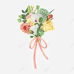 手绘手捧花束花朵图案矢量图 花环 花草树木 鲜花植物 元素 免抠png 设计图片 免费下载 页面网页 平面电商 创意素材