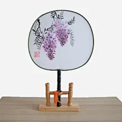 紫藤花扇子高清素材 古风气息 实物 扇子 手绘紫藤 手绘紫藤花 水墨风 精致 免抠png 设计图片 免费下载