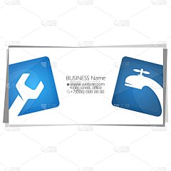 水管工水龙头和扳手的名片