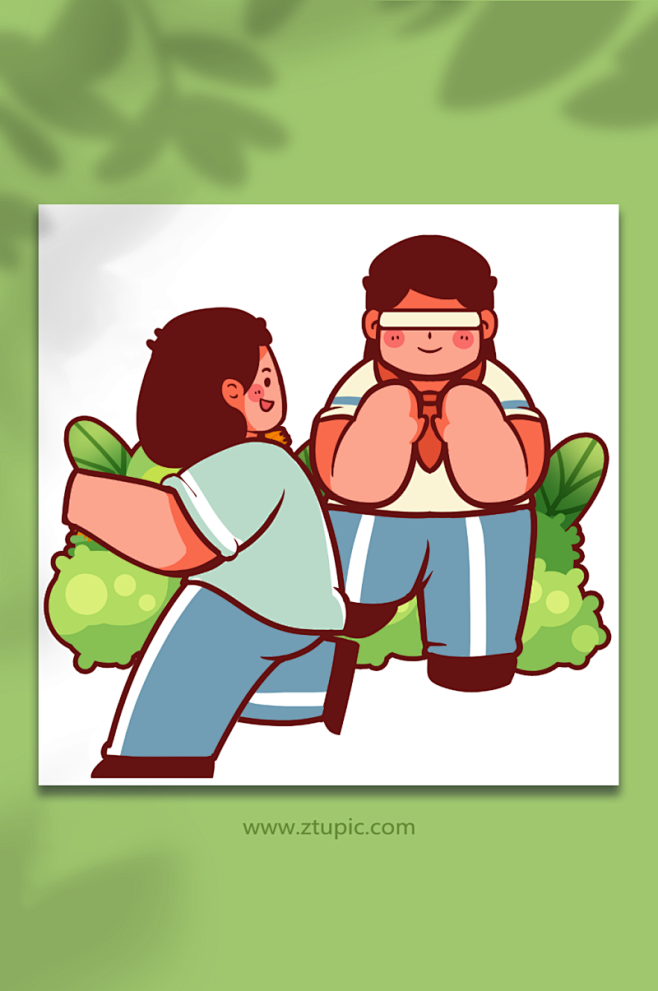 复古怀旧儿童捉人人物插画元素