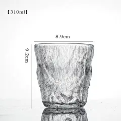 批发冰川锤纹杯日式透明玻璃杯家用杯子水杯ins果汁咖啡杯啤酒杯