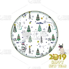 2019,幸福,新年卡,华丽的,简单,模板,小册子,领导能力,设计,问候