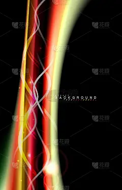 色彩亮丽，灯光效果上有黑色、液体风格的多色波浪形