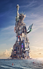 Lady Liberty : An architectural collage photo-manipulation based on New York city.