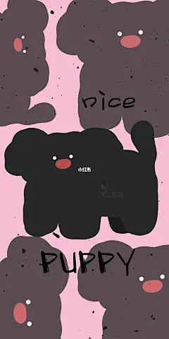 原创壁纸/ins简约风/韩系小狗