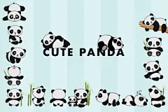 可爱大熊猫图片矢量  - PS饭团网psefan.com