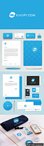 蓝色企业VI设计欣赏 创意其偶也logo设计 精美企业卡片名片信封信纸CD设计 时尚VI设计