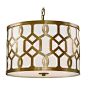 Crystorama Lighting Jennings Aged Brass Pendant Light with Drum Shade
