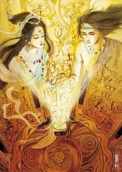 补天-蓝雯轩_超好看,补天,女娲,上古神话_涂鸦王国插画