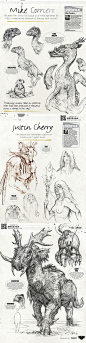 725 手绘美术素材幻想科幻生物怪物线稿速写插画绘画设计临摹参考-淘宝网