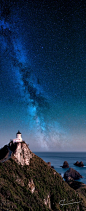 Lighthouse, Milky Way, Nugget Point, New Zealand