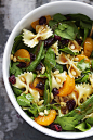 Mandarin Pasta Spinach Salad with Teriyaki Dressing  