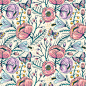 Vintage roses. Vector collection of seamless patterns : Vector collection of  hand drawn patterns with blooming vintage roses. I think that roses never go out of fashion, especially old fashioned roses like these))
