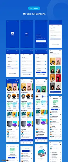 Myusic  - 音乐和播客UI工具包，Myusic  - 音乐和播客UI工具包 UI设计 