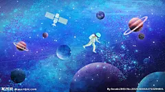 卡通宇宙梦幻插画