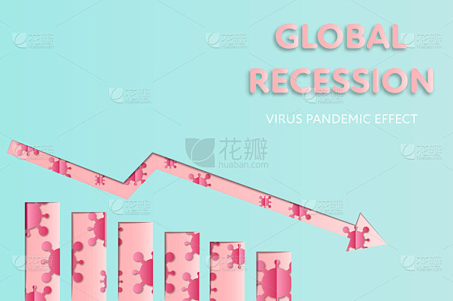 全球经济衰退图表。