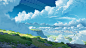 Anime 1920x1080 Jajang Sopandi landscape digital art clear sky clouds mountains anime anime sky ArtStation