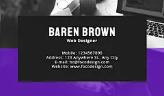 Web Designer Personal Information Business Card
