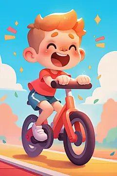 单车健身运动人物插画