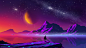 General 1440x810 sunset fantasy art digital art island illustration science fiction Kvacm
