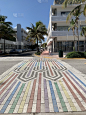 道口标志,彩虹,迈阿密海滩,垂直画幅,路,夏天,户外,美国,旅游目的地,晴朗