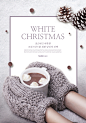白雪皑皑 松果卡片 手套 手捧奶油咖啡 圣诞海报设计PSD ti381a4507