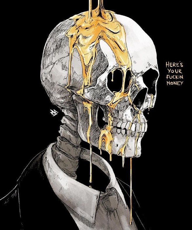 艺术插画丨黑白暗黑系robbowyer