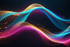 曲线波纹未来感脉冲波科技背景图