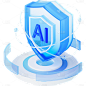 通用3D立体科技风AI图标元素