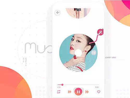 音乐APP UI设计：模糊大投影、无分隔...