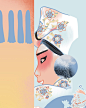 #灵感的诞生# 新一期国际周刊头版绘制中，中国小剧场戏曲风潮来临。第一次画角儿，细节画起来好过瘾未完待续李旻插画超话 @微博插画 @微博美学 ​​​​