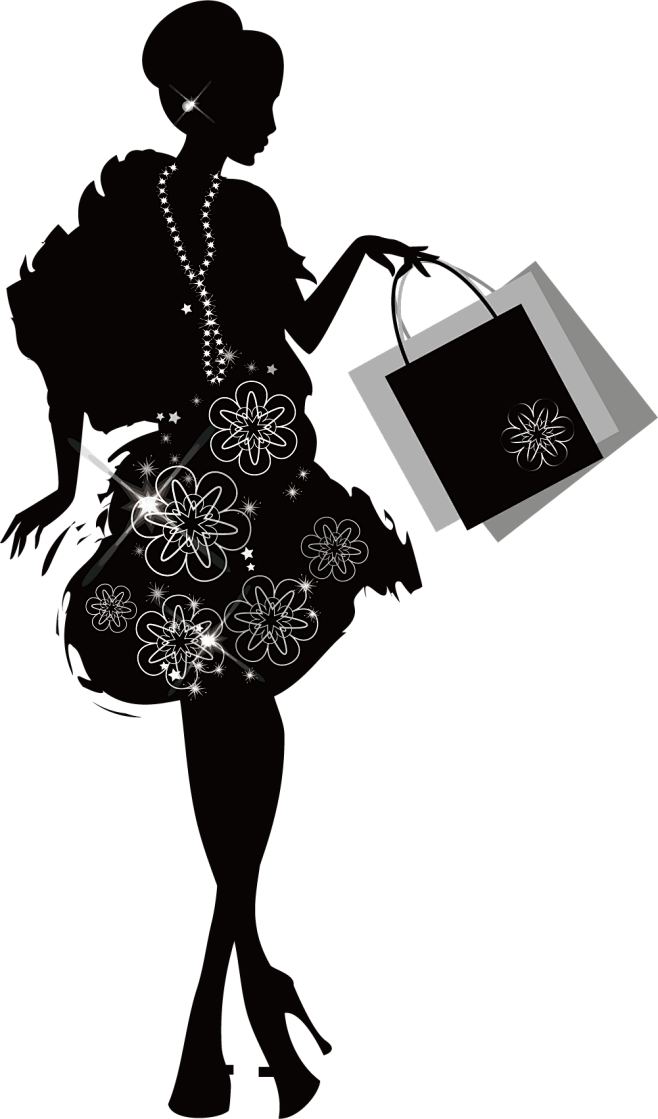 时尚性感女性人物女性人物剪影矢量素材矢量人物女性美女时尚模特性感