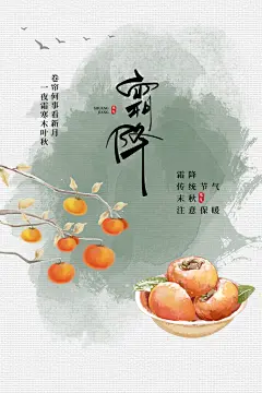 时尚霜降节气炫彩海报