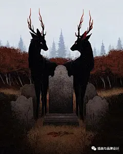 插画丨魔幻现实？动物哥特式？忧郁恐怖的气息让人寒毛直竖！ : 60万插画师共同关注→插画与品牌设计