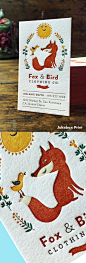 Cute Letterpress Business Cards produced on Cotton Paper. Printed by Jukebox