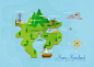 The Neverland : An illustration of Neverland based on the map references i found, including Mary Blair's.