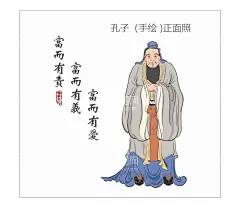 孔子手绘图  - 源文件下载【酷图网】儒家,孔子像,孔子画像,孔子手绘,儒家创始人