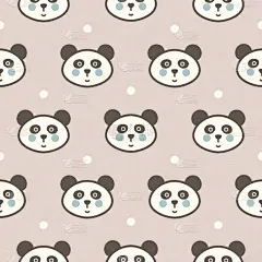 可爱的,熊猫,婴儿,动物头,四方连续纹样,白色,亚洲,自然,动物园
