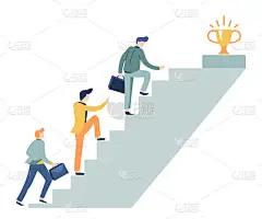 商人职业阶梯和金奖的顶级商业概念矢量男子与公文包上老板职位成功奖或奖励楼梯创业竞争或工作挑战