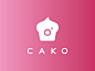 Cako pink modern simple clean logo instagram app camera cake