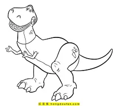 12张可爱的恐怖的幽默的搞笑的恐龙卡通涂色图片-红豆饭小学生简笔画大全