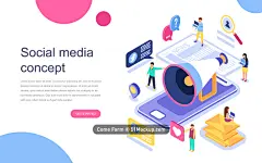 网络科技主题等距插画012 矢量素材 插图/插画