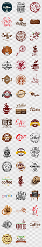 咖啡标签coffee英文手写logo背景