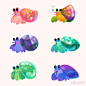 galaxy themes gemstone gif gifs imessage jewel snail sticker pack sticker sheet Turtle