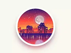#微光插画 #渐变插画 #色彩 #UI #手绘 #景色