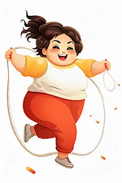 趣味减肥广告卡通插画