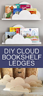 DIY cloud bookshelf ledges. So easy to make! Love these for a kids bedroom or nursery!!: 