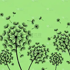 摆拍,蒲公英,黑色,绿色背景,自然,风,花朵,壁纸,飞,吹